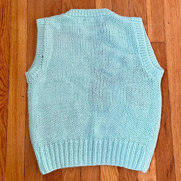 Vintage Currants Hand Knit Panda Bear Sleeveless Sweater Vest Top Size Small - Picture 5 of 6